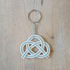 Porté clé Celtic en rotin naturel et bleu